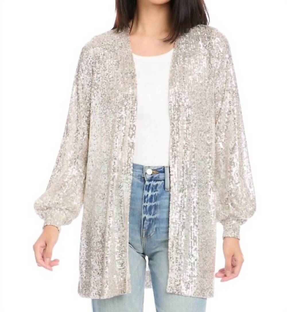 NEW FIFTEEN TWENTY sequin blouson duster in champagne